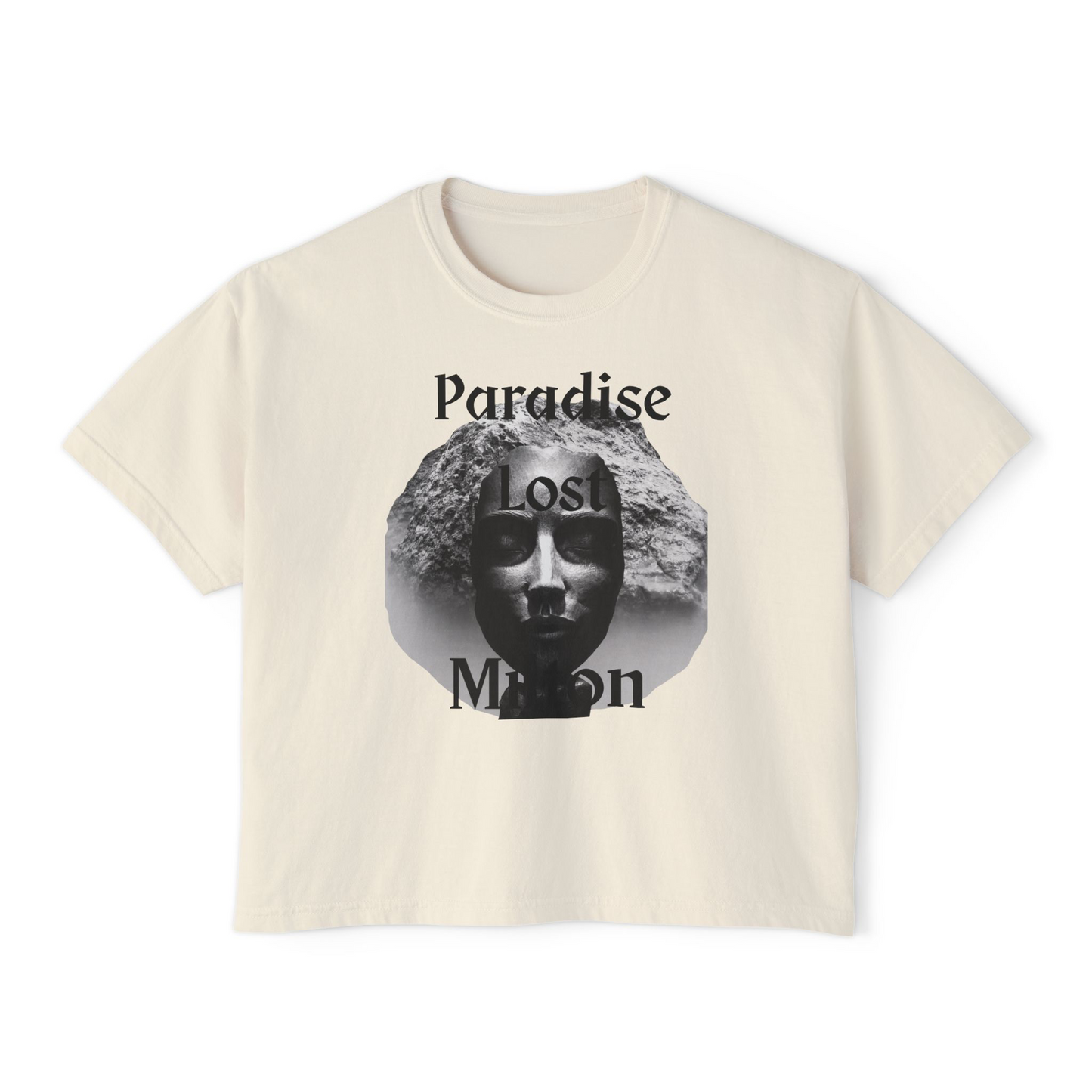 Paradise Lost Moon Women's Boxy Tee — Vintage Gothic Statue Graphic
