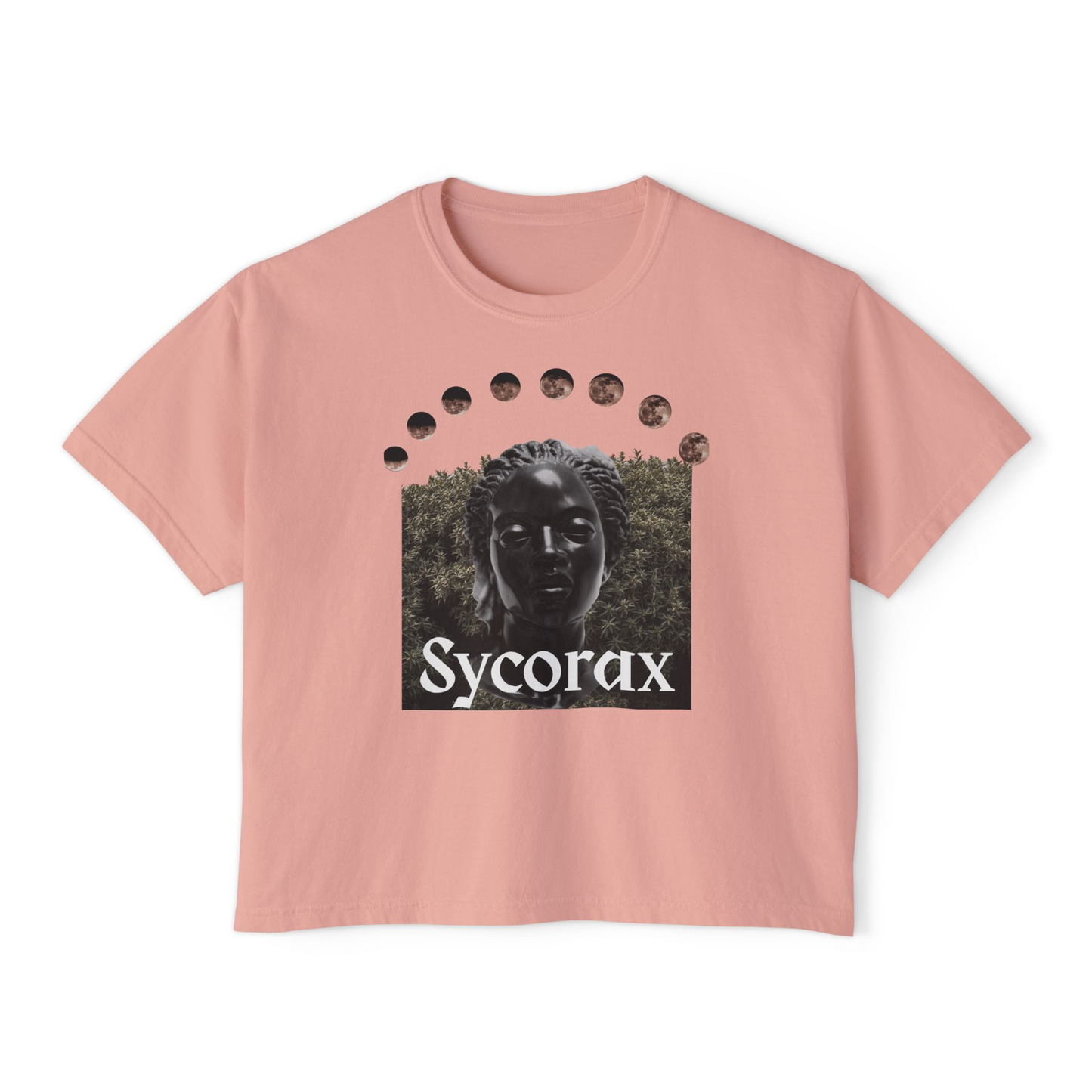 SYCORAX Moonphase Women's Boxy Tee — Gothic Art Graphic Shirt