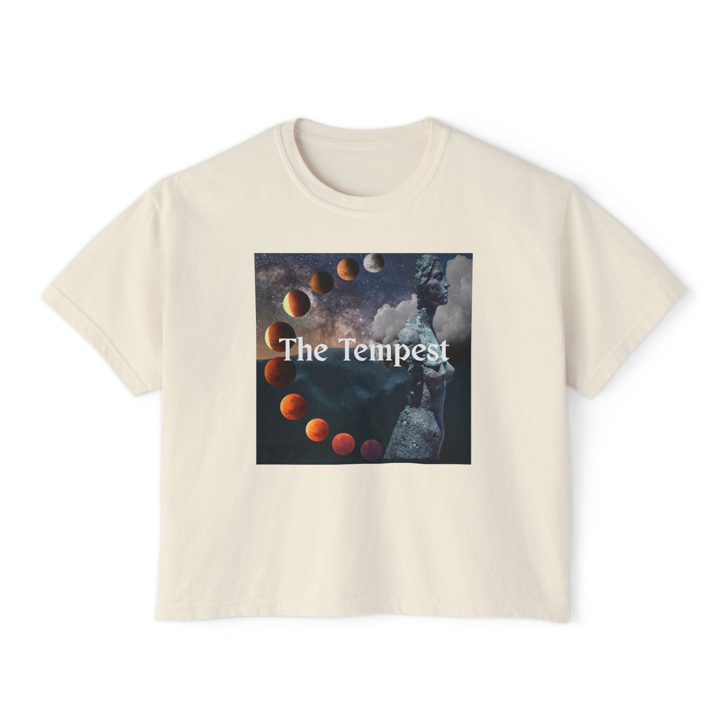 The Tempest Graphic Tee — Lunar Phases Art Women’s Boxy Tee