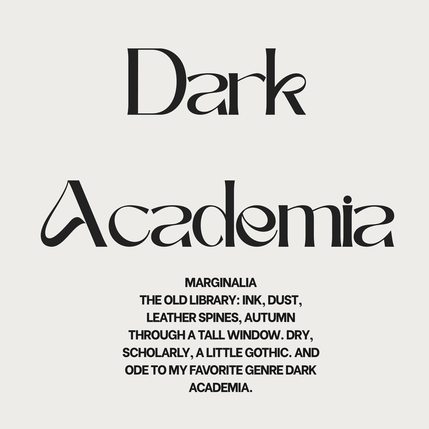 DARK ACADEMIA The Library Perfume Collection
