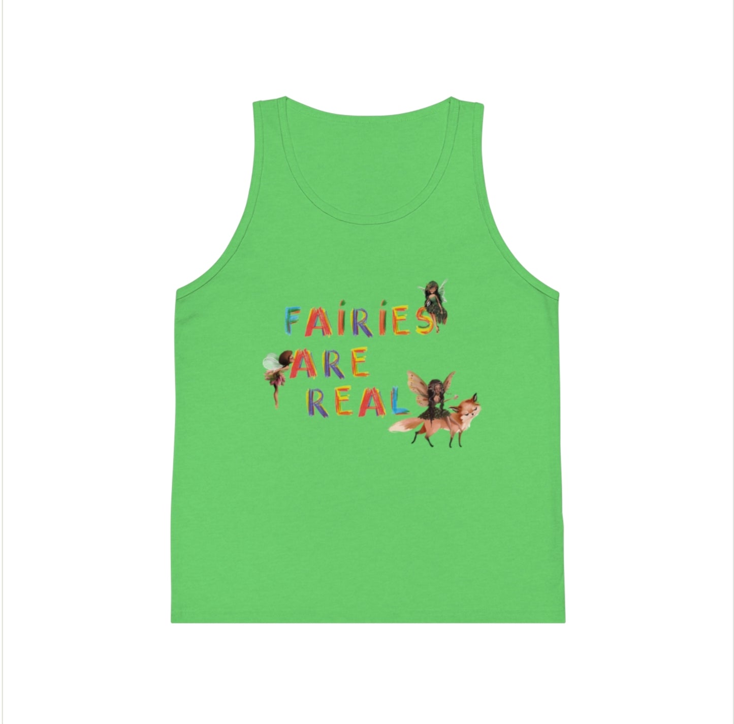 Fairies Are Real Kid's Jersey Tank Top, Summer Apparel for Kids, Fairy Theme, Birthday Gift, Playwear, Dance Top