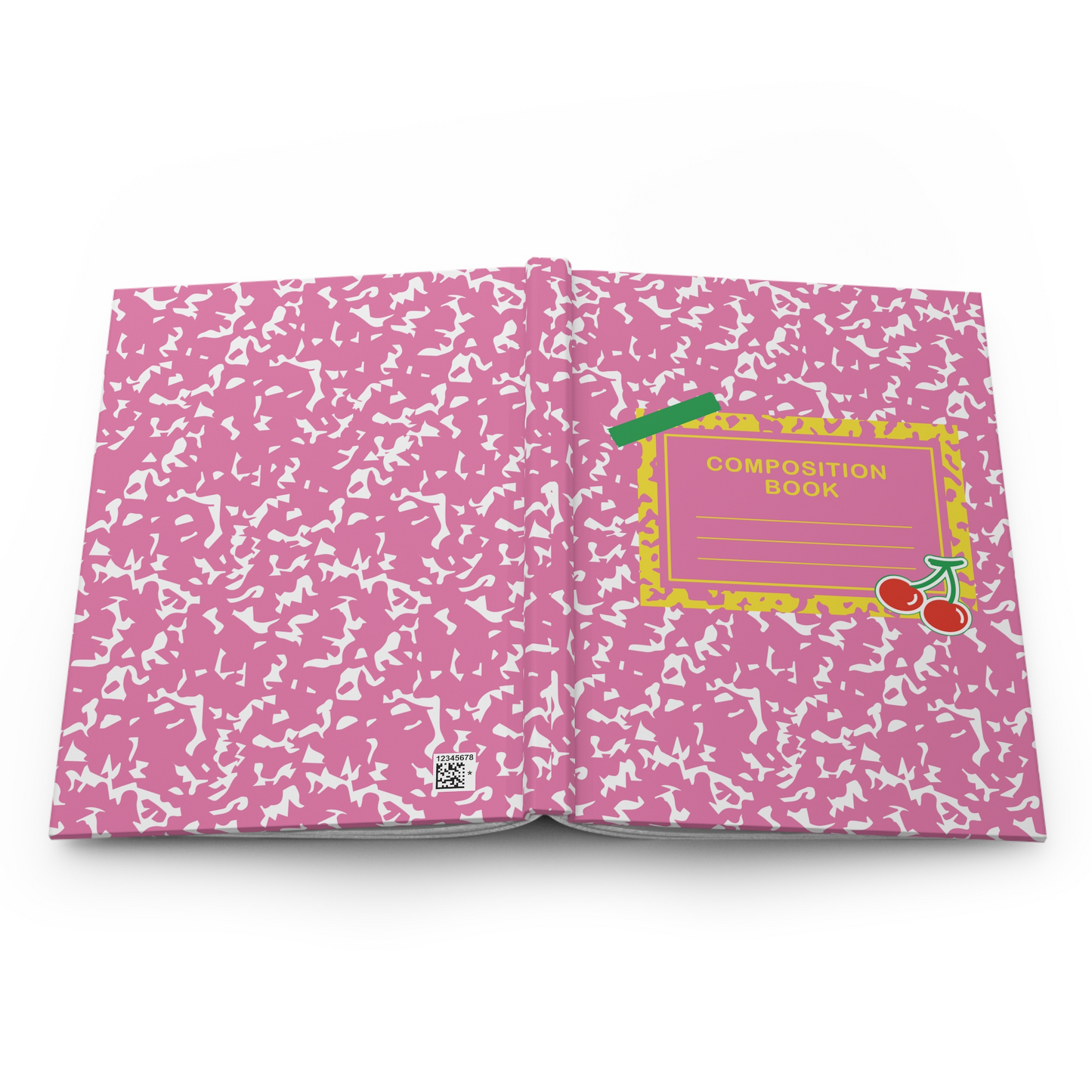 Pink Composition Book Hardcover Journal — Retro Cherry Notebook