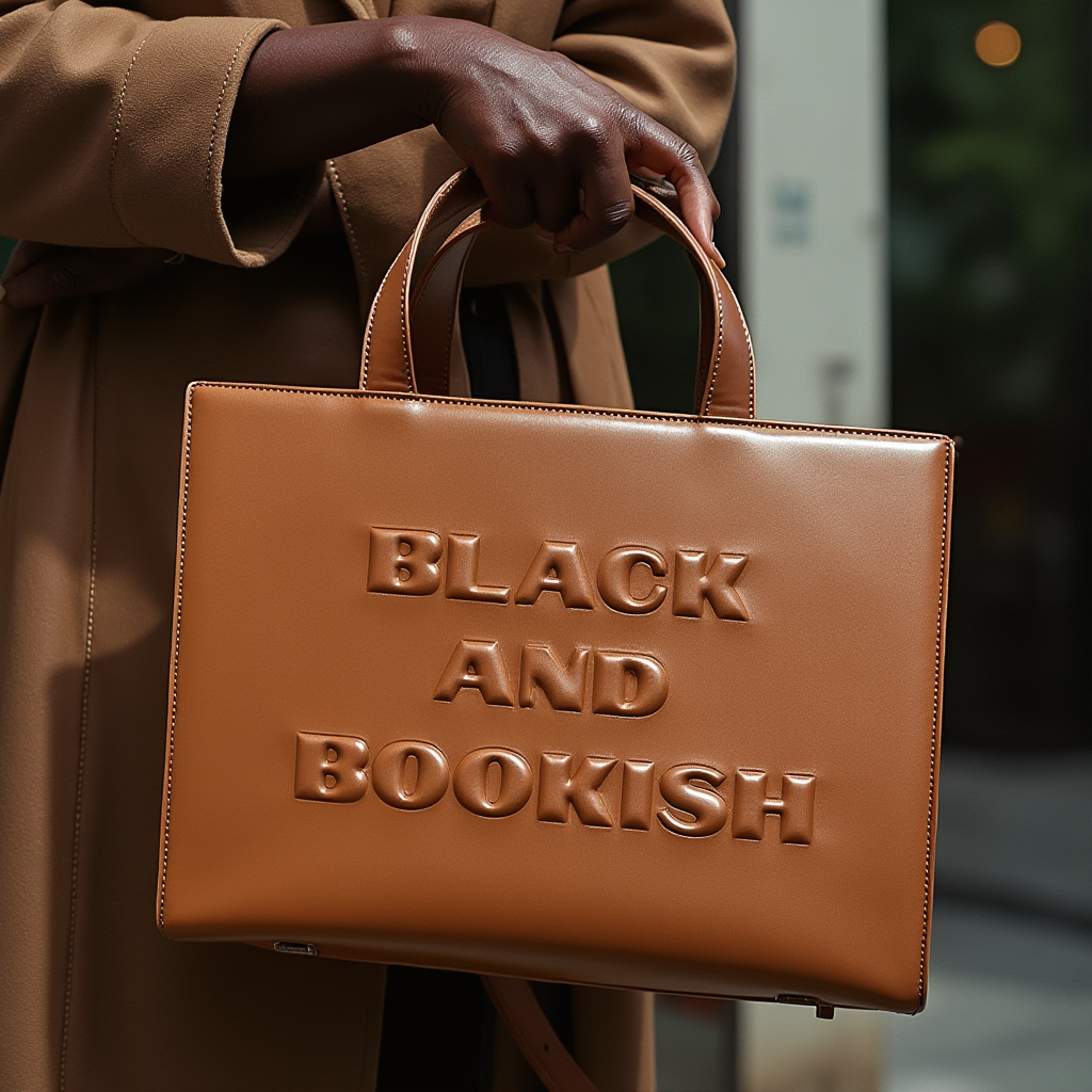 {Pre-Order}Black and Bookish Leather Handbag with Removable Strap – Perfect for Black Women Who Love Fashion and Reading