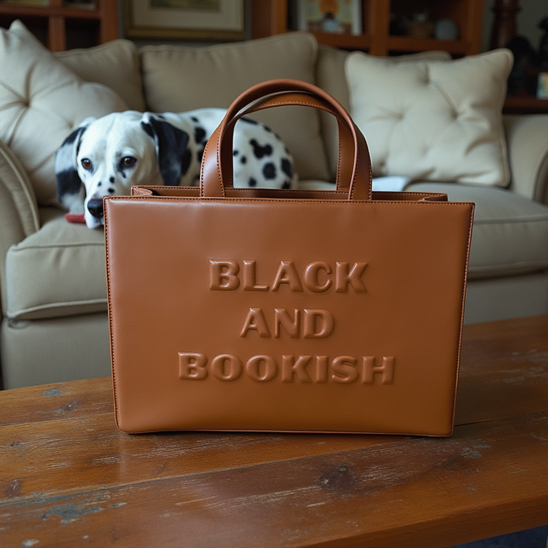{Pre-Order}Black and Bookish Leather Handbag with Removable Strap – Perfect for Black Women Who Love Fashion and Reading