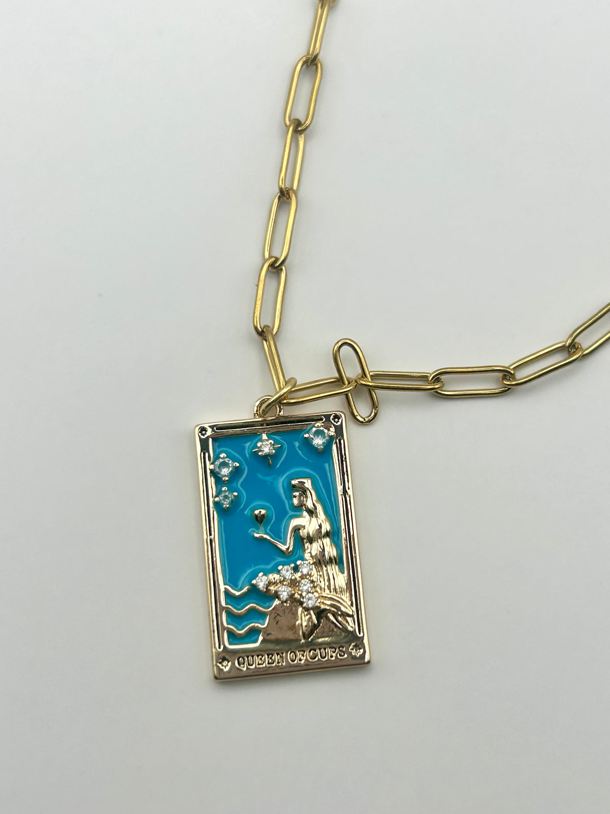 Queen of Cups Tarot Card Necklace