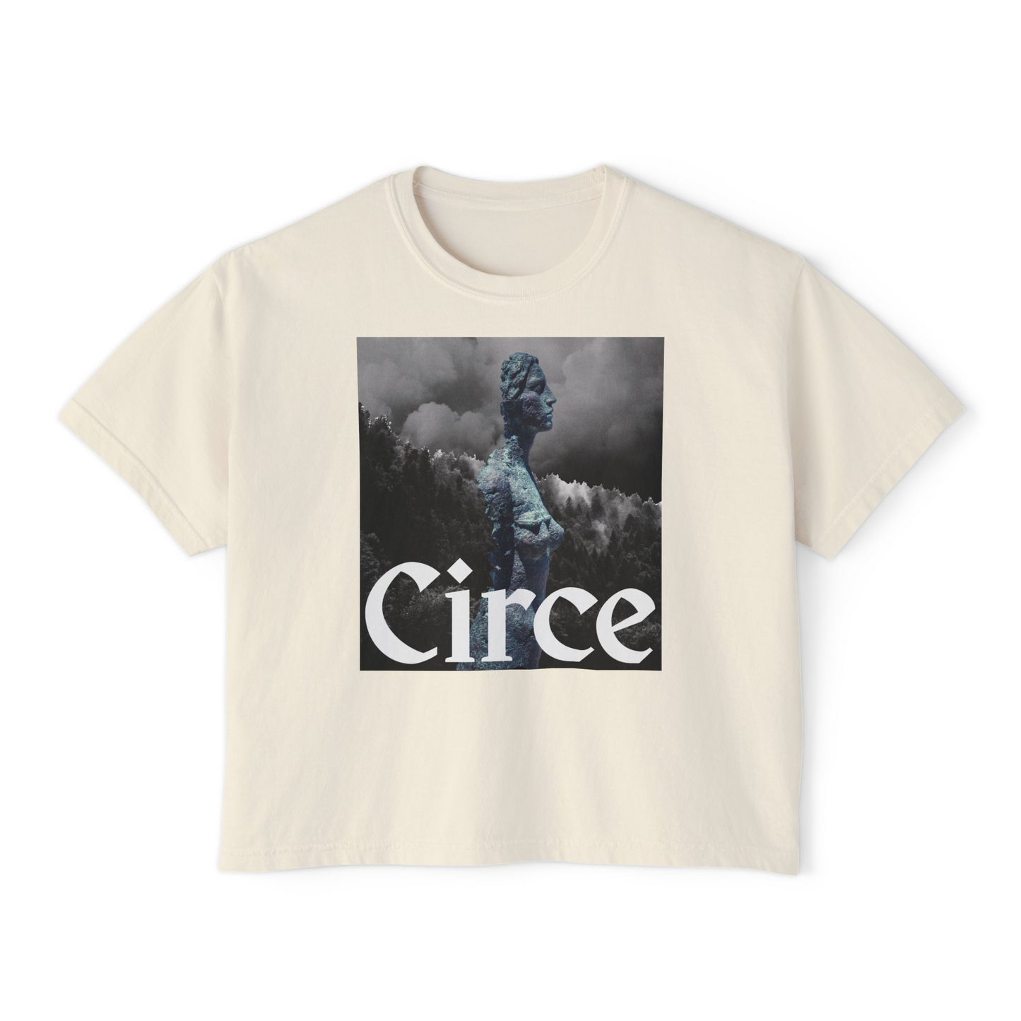 Circe Mythology Boxy Tee — Women's Vintage Goddess Graphic Shirt