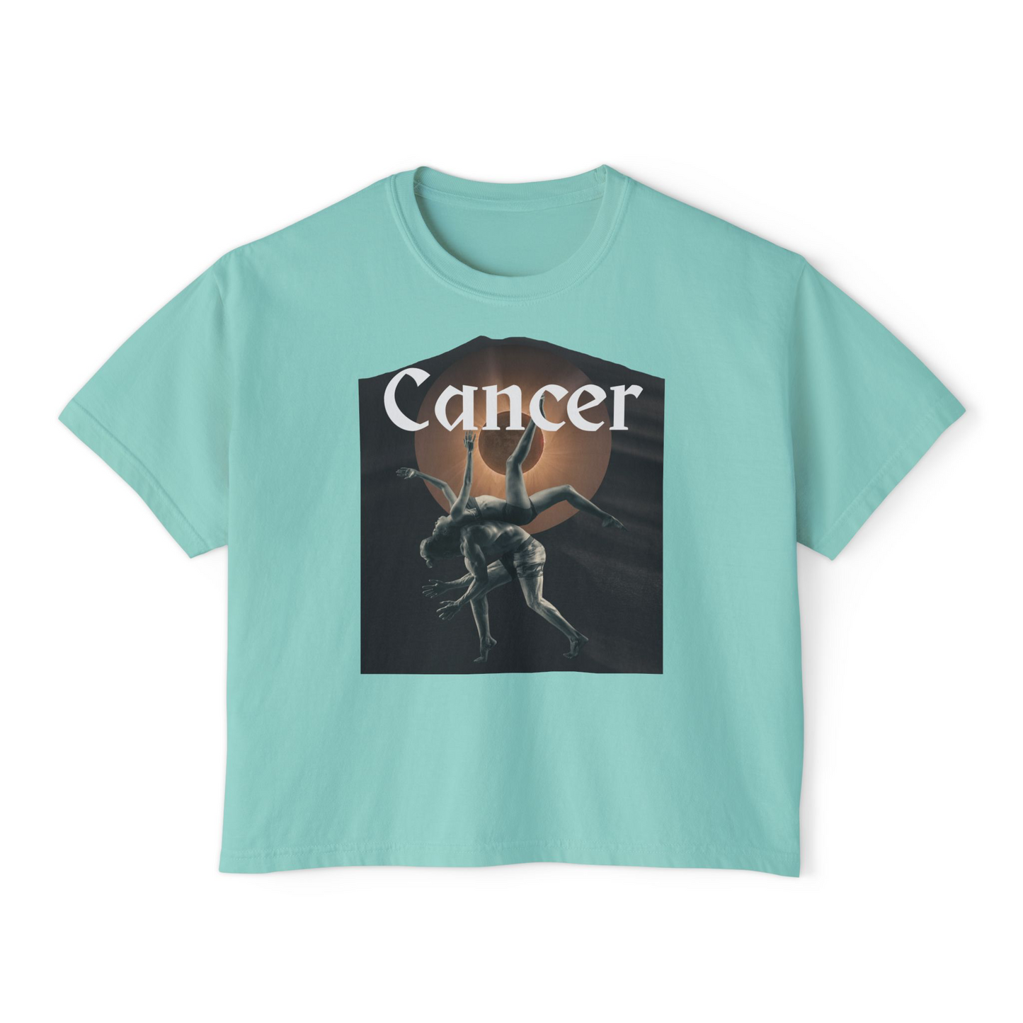 Cancer Zodiac Boxy Tee — Crab Astrology Graphic Women’s Shirt