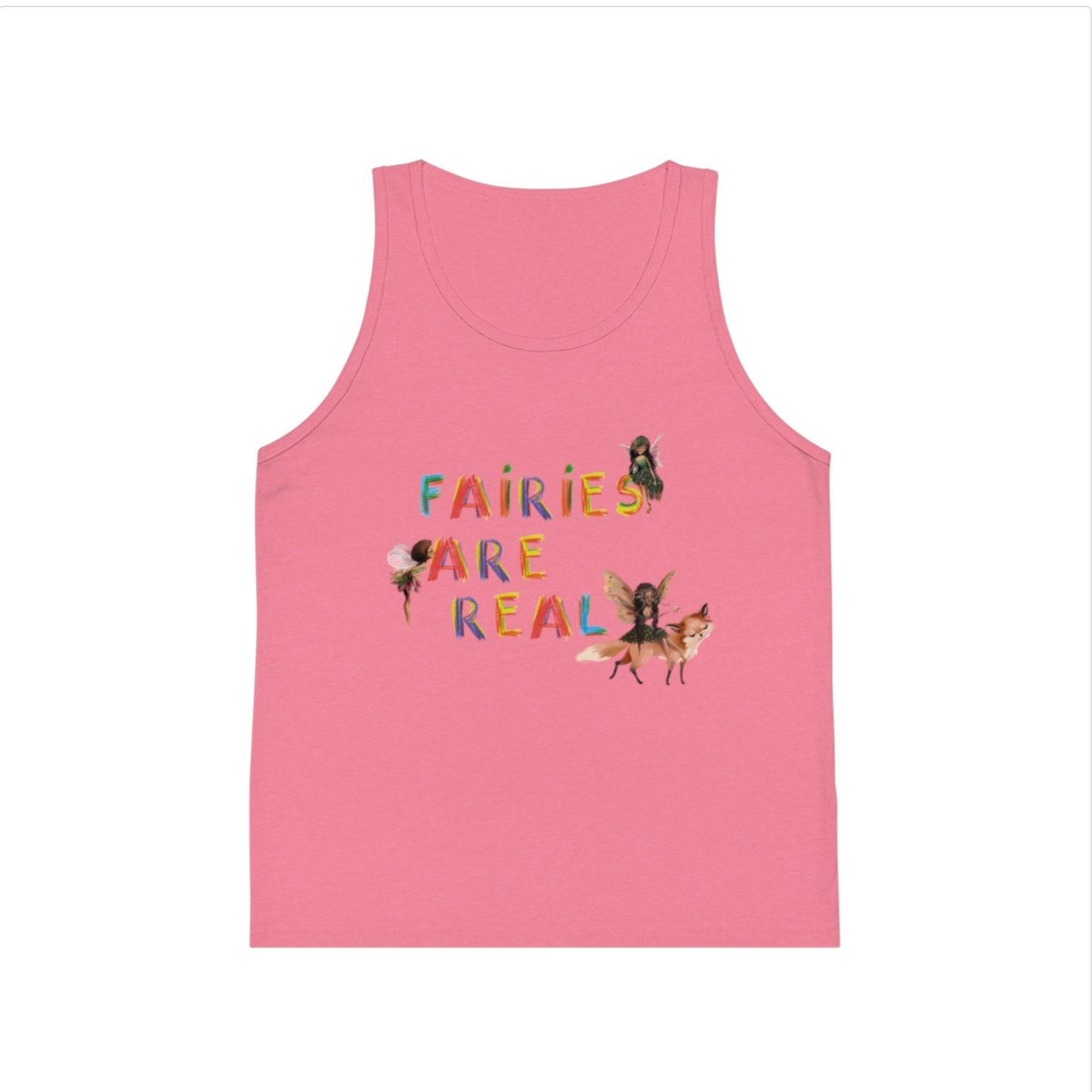 Fairies Are Real Kid's Jersey Tank Top, Summer Apparel for Kids, Fairy Theme, Birthday Gift, Playwear, Dance Top