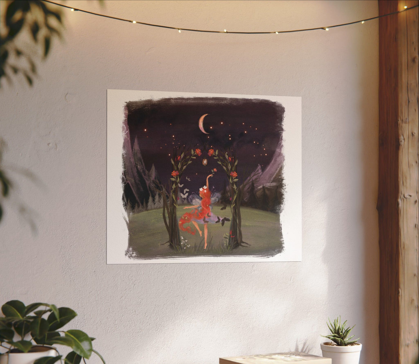 Whimsical Fairy Matte Posters, Textured Art Print, Boho Wall Decor, Dreamy Bedroom Art, Gift for Nature Lovers