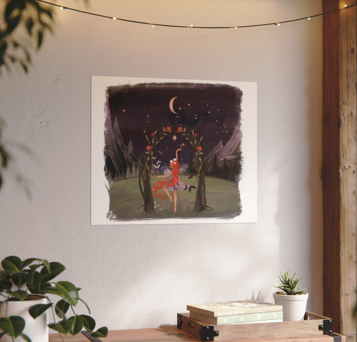 Whimsical Fairy Matte Posters, Textured Art Print, Boho Wall Decor, Dreamy Bedroom Art, Gift for Nature Lovers