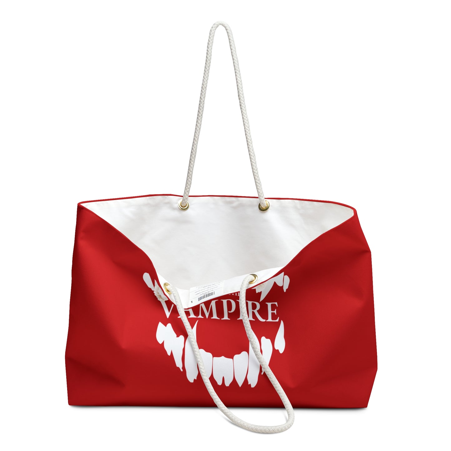 Vampire Fangs Weekender Bag — 'How Do I Become Part of the Vampire' Travel Tote