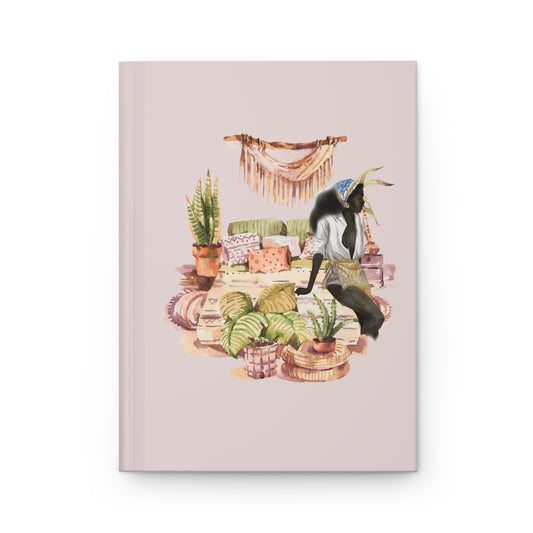 Boho Plant Room Hardcover Journal — "Meditate, Hydrate, Exfoliate, Create, Be Great"