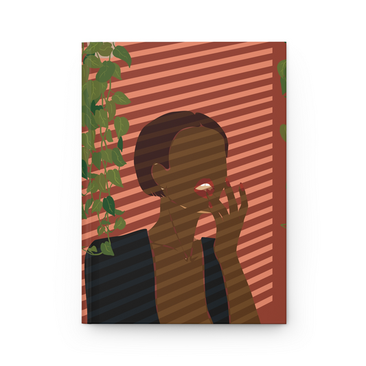 Botanical Shadow Hardcover Journal — Tropical Leaves & Figure Matte Notebook
