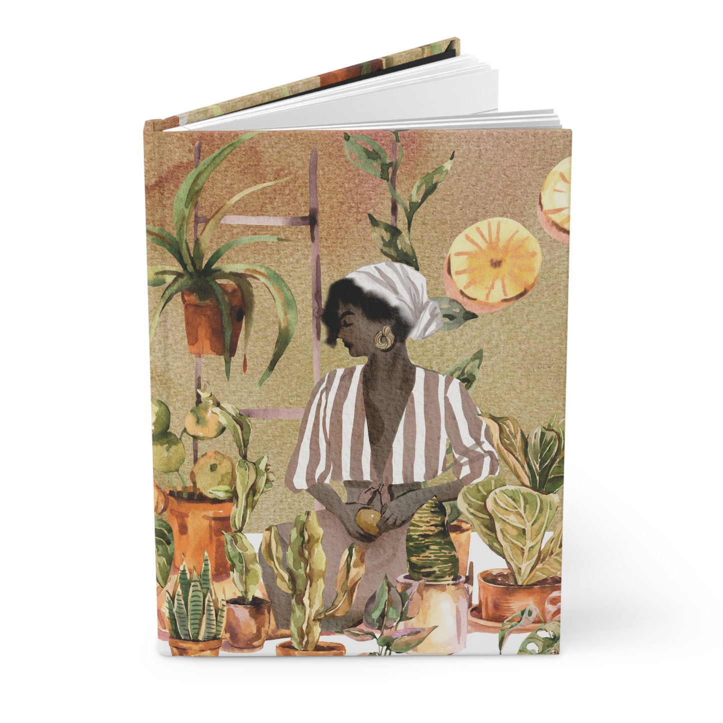 Botanical Woman Hardcover Journal — Plant Lady Journal for Gardeners & Plant Lovers