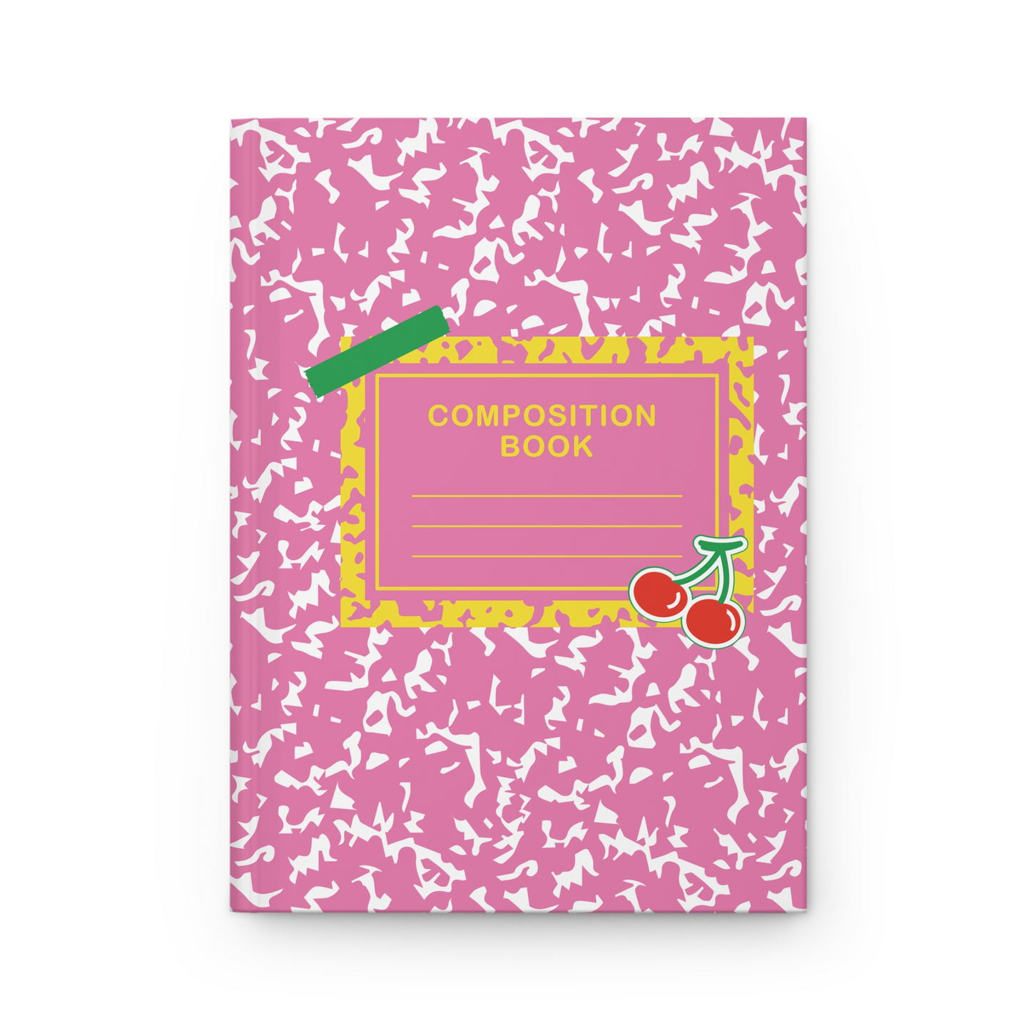 Pink Composition Book Hardcover Journal — Retro Cherry Notebook