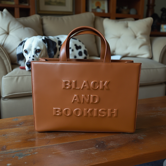 {Pre-Order}Black and Bookish Leather Handbag with Removable Strap – Perfect for Black Women Who Love Fashion and Reading