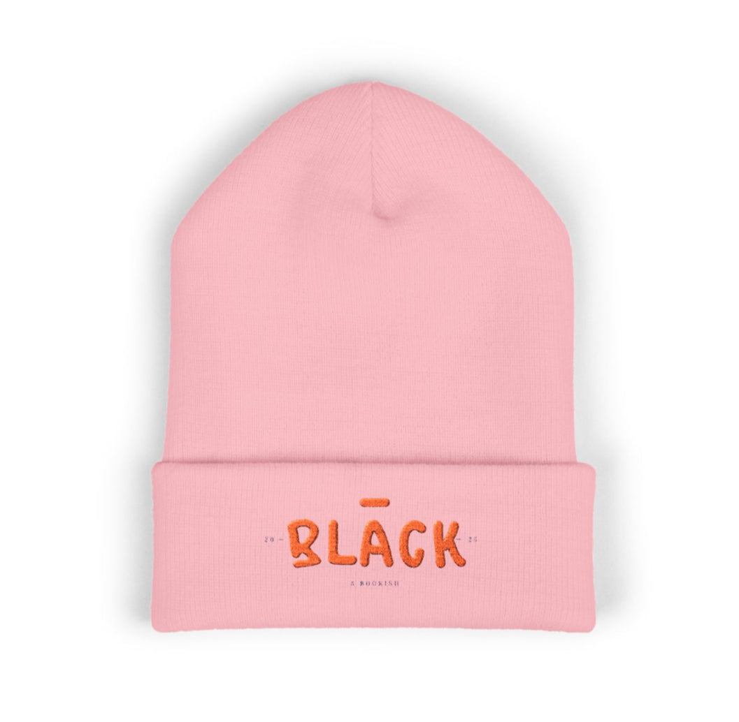 Embroidered "BLÄCK" Cuffed Beanie — Minimal Streetwear Knit Hat